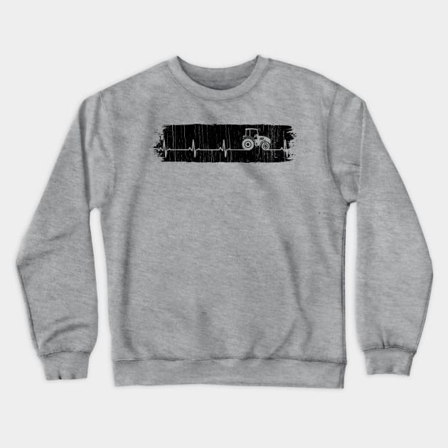 My Heart Beats For Tractor // Black Crewneck Sweatshirt by Throbpeg